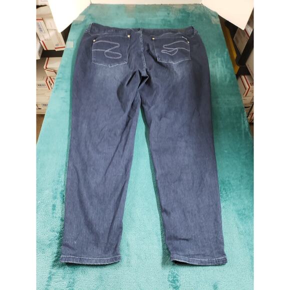 Seven7 Jeans Size 20 W Womens Blue Stretch Pants Denim Plus High Rise Skinny - Picture 10 of 13